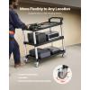 imageVEVOR Utility Cart 300 lbs Load Capacity 3Tier Utility Plastic Cart with 360 Swivel Wheels 2 with Brakes 244 x 161inch Food Service Cart for Warehouse Office Home Restaurant Kitchen3 Tier500LBS