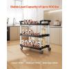 imageVEVOR Utility Cart 300 lbs Load Capacity 3Tier Utility Plastic Cart with 360 Swivel Wheels 2 with Brakes 244 x 161inch Food Service Cart for Warehouse Office Home Restaurant Kitchen3 Tier500LBS