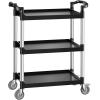 imageVEVOR Utility Cart 300 lbs Load Capacity 3Tier Utility Plastic Cart with 360 Swivel Wheels 2 with Brakes 244 x 161inch Food Service Cart for Warehouse Office Home Restaurant Kitchen3 Tier300LBS