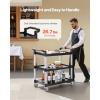imageVEVOR Utility Cart 300 lbs Load Capacity 3Tier Utility Plastic Cart with 360 Swivel Wheels 2 with Brakes 244 x 161inch Food Service Cart for Warehouse Office Home Restaurant Kitchen3 Tier500LBS