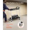 imageVEVOR Utility Cart 300 lbs Load Capacity 3Tier Utility Plastic Cart with 360 Swivel Wheels 2 with Brakes 244 x 161inch Food Service Cart for Warehouse Office Home Restaurant Kitchen2 Tier300LBS