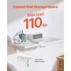 imageVEVOR Wall Mounted Folding Table 394 x 197 inches Wall Mount Table Floating Desk with Iron Bracket for Small Spaces Home Office Dining Laundry Room Kitchen Bar White1575D x 315W