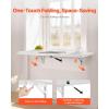 imageVEVOR Wall Mounted Folding Table 394 x 197 inches Wall Mount Table Floating Desk with Iron Bracket for Small Spaces Home Office Dining Laundry Room Kitchen Bar White1575D x 315W
