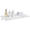 imageVEVOR Wall Mounted Folding Table 394 x 197 inches Wall Mount Table Floating Desk with Iron Bracket for Small Spaces Home Office Dining Laundry Room Kitchen Bar White1575D x 315W