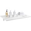 imageVEVOR Wall Mounted Folding Table 394 x 197 inches Wall Mount Table Floating Desk with Iron Bracket for Small Spaces Home Office Dining Laundry Room Kitchen Bar White354D x 197W
