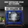 imageVEVOR Wall Oven 24 inch Electric Builtin Wall Oven with 9 Cooking Functions 268 CuFt Convection Wall Oven with Digital Timer Electric Single Wall Oven with Baking Rack and Tray for KitchenMechanical  Digital Display