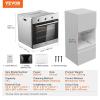 imageVEVOR Wall Oven 24 inch Electric Builtin Wall Oven with 9 Cooking Functions 268 CuFt Convection Wall Oven with Digital Timer Electric Single Wall Oven with Baking Rack and Tray for KitchenMechanical Control