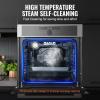 imageVEVOR Wall Oven 24 inch Electric Builtin Wall Oven with 9 Cooking Functions 268 CuFt Convection Wall Oven with Digital Timer Electric Single Wall Oven with Baking Rack and Tray for KitchenDigital Display