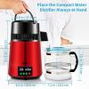 imageVEVOR Water Distiller 4L 105 Gallon Pure Water Purifier Filter for Home Countertop 750W Distilled Water Maker Stainless Steel Interior Distiller Water Making Machine to Make Clean Water BlackWineRed