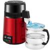imageVEVOR Water Distiller 4L 105 Gallon Pure Water Purifier Filter for Home Countertop 750W Distilled Water Maker Stainless Steel Interior Distiller Water Making Machine to Make Clean Water BlackWineRed