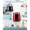 imageVEVOR Water Distiller 4L 11 Gallon Pure Water Purifier Filter for Home Table Countertop 1750W Distilled Maker with Glass Pot Stainless Steel Interior Drinking Machine to Make Clean Waters GreyWine Red