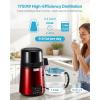 imageVEVOR Water Distiller 4L 11 Gallon Pure Water Purifier Filter for Home Table Countertop 1750W Distilled Maker with Glass Pot Stainless Steel Interior Drinking Machine to Make Clean Waters GreyWine Red