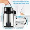 imageVEVOR Water Distiller 4L 11 Gallon Pure Water Purifier Filter for Home Table Countertop 1750W Distilled Maker with Glass Pot Stainless Steel Interior Drinking Machine to Make Clean Waters GreySilver