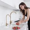 imageVEVOR Water Filter Faucet RO Drinking Faucet with LeadFree Brass Valve 304 Stainless Steel 08 GPM Flow Drinking Water Tap Fits Most Reverse Osmosis ampamp Water Filtration System Antique BronzeBrushed Gold