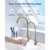 imageVEVOR Water Filter Faucet RO Drinking Faucet with LeadFree Brass Valve 304 Stainless Steel 08 GPM Flow Drinking Water Tap Fits Most Reverse Osmosis ampamp Water Filtration System Antique BronzeBrushed Gold