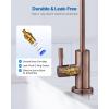 imageVEVOR Water Filter Faucet RO Drinking Faucet with LeadFree Brass Valve 304 Stainless Steel 08 GPM Flow Drinking Water Tap Fits Most Reverse Osmosis ampamp Water Filtration System Antique BronzeAntique Bronze