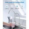 imageVEVOR Water Filter Faucet RO Drinking Faucet with LeadFree Brass Valve 304 Stainless Steel 08 GPM Flow Drinking Water Tap Fits Most Reverse Osmosis ampamp Water Filtration System Antique BronzeBrushed Nickel