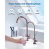 imageVEVOR Water Filter Faucet RO Drinking Faucet with LeadFree Brass Valve 304 Stainless Steel 08 GPM Flow Drinking Water Tap Fits Most Reverse Osmosis ampamp Water Filtration System Antique BronzeAntique Bronze