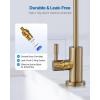 imageVEVOR Water Filter Faucet RO Drinking Faucet with LeadFree Brass Valve 304 Stainless Steel 08 GPM Flow Drinking Water Tap Fits Most Reverse Osmosis ampamp Water Filtration System Antique BronzeBrushed Gold