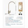 imageVEVOR Water Filter Faucet RO Drinking Faucet with LeadFree Brass Valve 304 Stainless Steel 08 GPM Flow Drinking Water Tap Fits Most Reverse Osmosis ampamp Water Filtration System Antique BronzeBrushed Gold