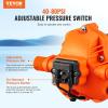imageVEVOR Water Pressure Diaphragm Pump RV Water Pump Fresh Water Pump110V AC 33 GPM Pressure Adjustable Self Priming Sprayer Pump with Pressure Switch for RV Camper Marine Boat Lawn FCC Certified110V  33GPM  45PSI