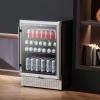 imageVEVOR Wine Cooler 28 Bottle Dual Zone Wine Fridge Mini Wine Cooler Refrigerator with Glass Door Adjustable Shelves Digital Temperature Control Builtin ampamp Freestanding Fridge for Home Office Bar154 Can