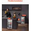 imageVEVOR Wine Cooler 28 Bottle Dual Zone Wine Fridge Mini Wine Cooler Refrigerator with Glass Door Adjustable Shelves Digital Temperature Control Builtin ampamp Freestanding Fridge for Home Office Bar88 Cans