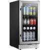 imageVEVOR Wine Cooler 28 Bottle Dual Zone Wine Fridge Mini Wine Cooler Refrigerator with Glass Door Adjustable Shelves Digital Temperature Control Builtin ampamp Freestanding Fridge for Home Office Bar88 Cans