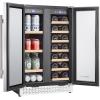 imageVEVOR Wine Cooler 28 Bottle Dual Zone Wine Fridge Mini Wine Cooler Refrigerator with Glass Door Adjustable Shelves Digital Temperature Control Builtin ampamp Freestanding Fridge for Home Office Bar64 Cans20 Bottles
