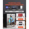 imageVEVOR Wine Cooler 28 Bottle Dual Zone Wine Fridge Mini Wine Cooler Refrigerator with Glass Door Adjustable Shelves Digital Temperature Control Builtin ampamp Freestanding Fridge for Home Office Bar64 Cans20 Bottles