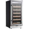 imageVEVOR Wine Cooler 28 Bottle Dual Zone Wine Fridge Mini Wine Cooler Refrigerator with Glass Door Adjustable Shelves Digital Temperature Control Builtin ampamp Freestanding Fridge for Home Office Bar32 Bottle