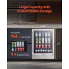 imageVEVOR Wine Cooler 28 Bottle Dual Zone Wine Fridge Mini Wine Cooler Refrigerator with Glass Door Adjustable Shelves Digital Temperature Control Builtin ampamp Freestanding Fridge for Home Office Bar154 Can