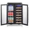 imageVEVOR Wine Cooler 28 Bottle Dual Zone Wine Fridge Mini Wine Cooler Refrigerator with Glass Door Adjustable Shelves Digital Temperature Control Builtin ampamp Freestanding Fridge for Home Office Bar64 Cans20 Bottles