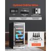 imageVEVOR Wine Cooler 28 Bottle Dual Zone Wine Fridge Mini Wine Cooler Refrigerator with Glass Door Adjustable Shelves Digital Temperature Control Builtin ampamp Freestanding Fridge for Home Office Bar32 Bottle