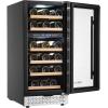 imageVEVOR Wine Cooler 28 Bottle Dual Zone Wine Fridge Mini Wine Cooler Refrigerator with Glass Door Adjustable Shelves Digital Temperature Control Builtin ampamp Freestanding Fridge for Home Office Bar28 Bottle