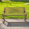 imageVEVOR Wood Outdoor Bench 2Person Garden Bench with Backrest and Armrests 800 lbs Load CapacityAllWeather Never Rot Patio Bench for Garden Park Yard Front PorchMetal