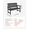imageVEVOR Wood Outdoor Bench 2Person Garden Bench with Backrest and Armrests 800 lbs Load CapacityAllWeather Never Rot Patio Bench for Garden Park Yard Front PorchPlastic