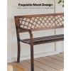 imageVEVOR Wood Outdoor Bench 2Person Garden Bench with Backrest and Armrests 800 lbs Load CapacityAllWeather Never Rot Patio Bench for Garden Park Yard Front PorchMetal