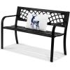 imageVEVOR Wood Outdoor Bench 2Person Garden Bench with Backrest and Armrests 800 lbs Load CapacityAllWeather Never Rot Patio Bench for Garden Park Yard Front PorchMetal