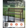 imageVEVOR Wood Outdoor Bench 2Person Garden Bench with Backrest and Armrests 800 lbs Load CapacityAllWeather Never Rot Patio Bench for Garden Park Yard Front PorchMetal
