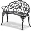 imageVEVOR Wood Outdoor Bench 2Person Garden Bench with Backrest and Armrests 800 lbs Load CapacityAllWeather Never Rot Patio Bench for Garden Park Yard Front PorchMetal