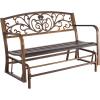 imageVEVOR Wood Outdoor Bench 2Person Garden Bench with Backrest and Armrests 800 lbs Load CapacityAllWeather Never Rot Patio Bench for Garden Park Yard Front PorchMetal