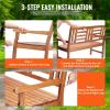 imageVEVOR Wood Outdoor Bench 2Person Garden Bench with Backrest and Armrests 800 lbs Load CapacityAllWeather Never Rot Patio Bench for Garden Park Yard Front PorchWood