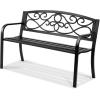 imageVEVOR Wood Outdoor Bench 2Person Garden Bench with Backrest and Armrests 800 lbs Load CapacityAllWeather Never Rot Patio Bench for Garden Park Yard Front PorchMetal