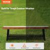 imageVEVOR Wood Outdoor Bench 2Person Garden Bench with Backrest and Armrests 800 lbs Load CapacityAllWeather Never Rot Patio Bench for Garden Park Yard Front PorchWood