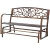 imageVEVOR Wood Outdoor Bench 2Person Garden Bench with Backrest and Armrests 800 lbs Load CapacityAllWeather Never Rot Patio Bench for Garden Park Yard Front PorchMetal