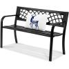 imageVEVOR Wood Outdoor Bench 2Person Garden Bench with Backrest and Armrests 800 lbs Load CapacityAllWeather Never Rot Patio Bench for Garden Park Yard Front PorchMetal
