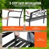 imageVEVOR Wood Outdoor Bench 2Person Garden Bench with Backrest and Armrests 800 lbs Load CapacityAllWeather Never Rot Patio Bench for Garden Park Yard Front PorchMetal