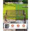 imageVEVOR Wood Outdoor Bench 2Person Garden Bench with Backrest and Armrests 800 lbs Load CapacityAllWeather Never Rot Patio Bench for Garden Park Yard Front PorchMetal