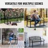 imageVEVOR Wood Outdoor Bench 2Person Garden Bench with Backrest and Armrests 800 lbs Load CapacityAllWeather Never Rot Patio Bench for Garden Park Yard Front PorchMetal